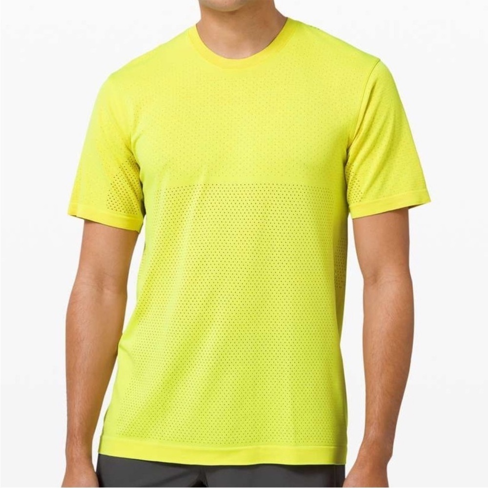 Lululemon Athletica Yellow Mesh Tee